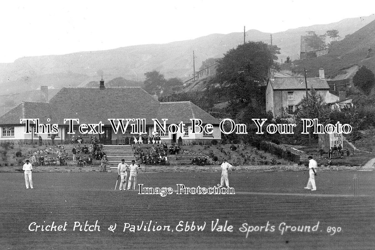 WL 1209 - Cricket Pitch & Pavilion, Ebbw Vale Sports Ground, Wales c1938