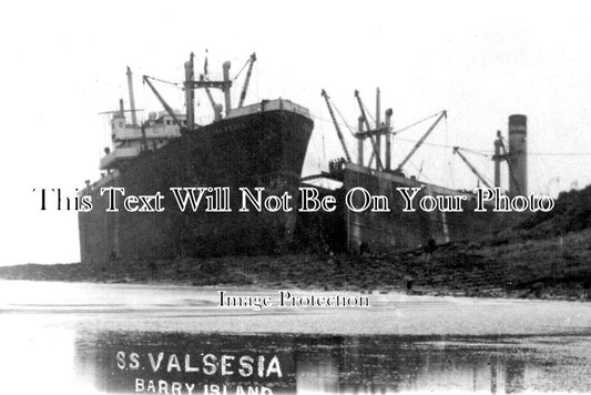 WL 1342 - SS Valsesia Aground At Friars Point, Barry Island, Wales c1926