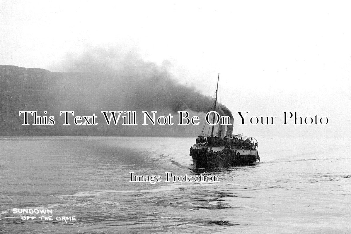 WL 1619 - Paddlesteamer, Sundown Off The Orme, Wales