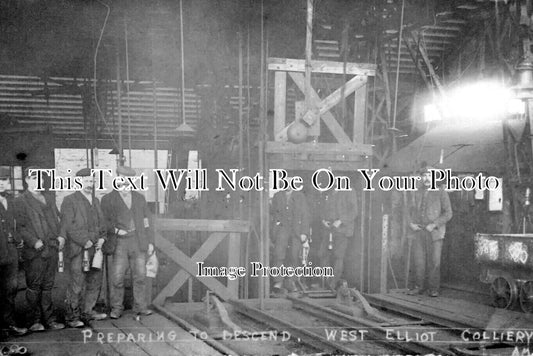 WL 1676 - Preparing To Descend, West Elliot Colliery, Wales c1919