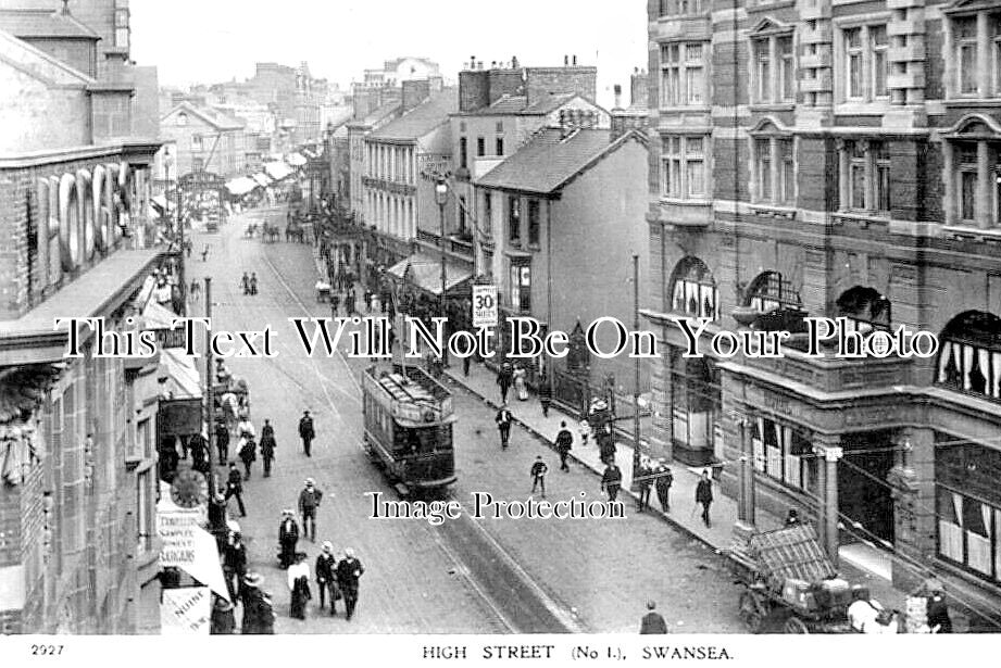 WL 1821 - High Street, Swansea, Wales c1911