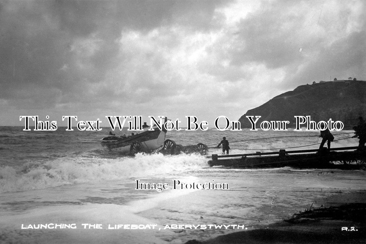 WL 1896 - Launching The Lifeboat, Aberystwyth, Wales