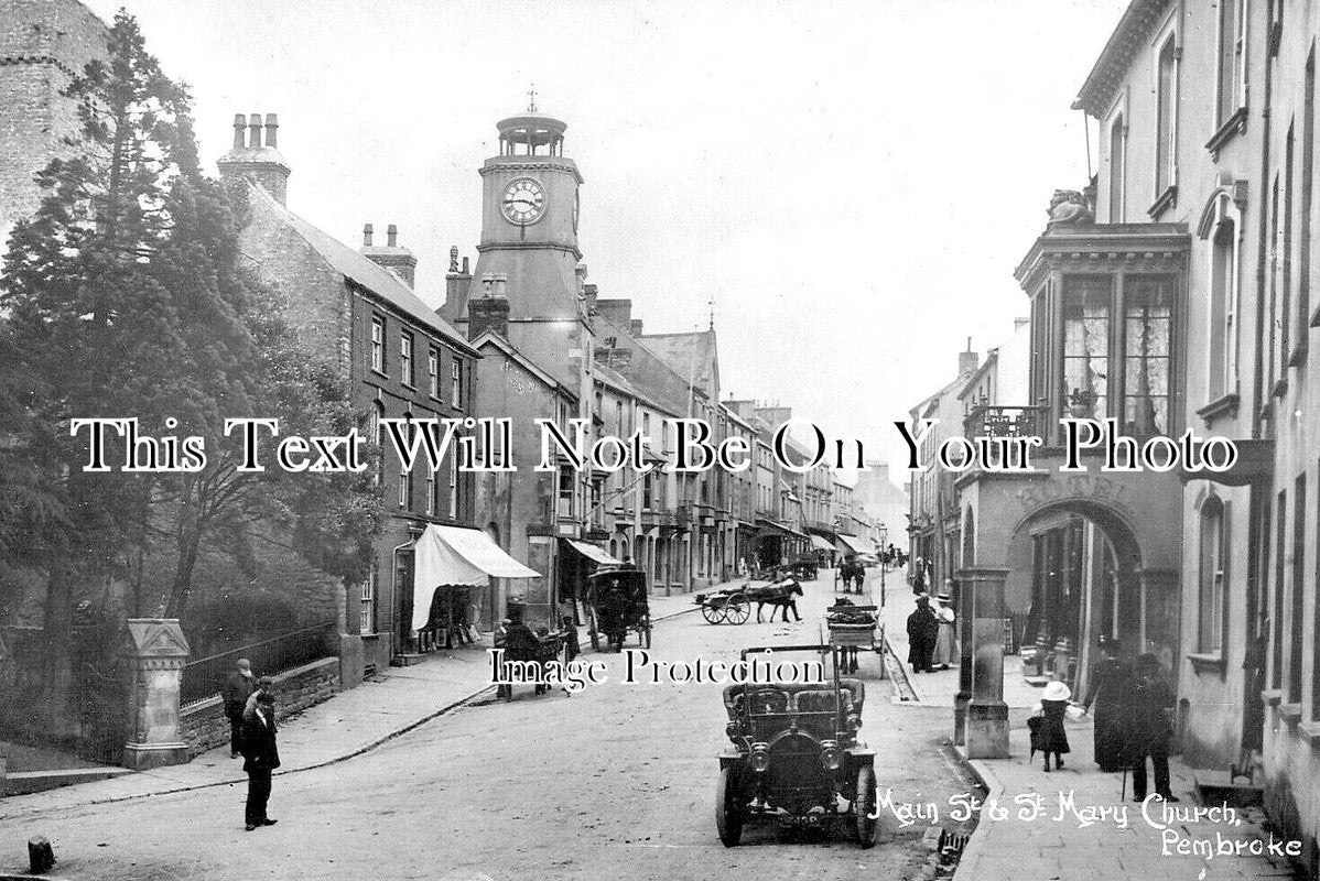 WL 2391 - Main Street & St Mary Church, Pembroke, Wales
