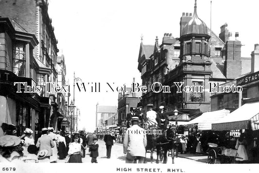 WL 2492 - High Street, Rhyl, Wales c1909