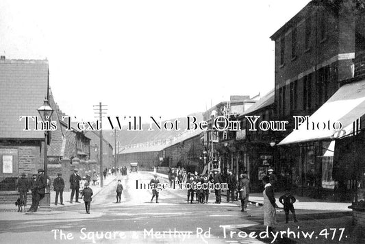 WL 607 - The Square & Merthyr Road, Troedyrhiw, Merthyr Tydfil c1914