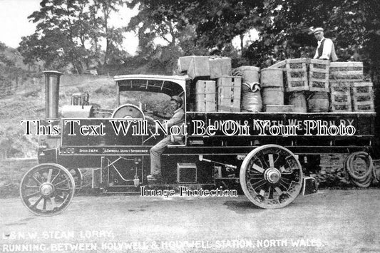 WL 817 - LNWR Steam Lorry, Holywell Railway Station, Wales c1908