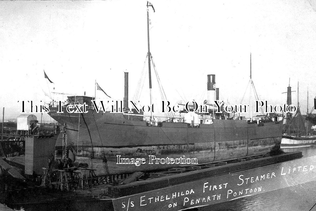 WL 870 - SS Ethelhilda Steamer Ship, Penarth Pontoon, Wales