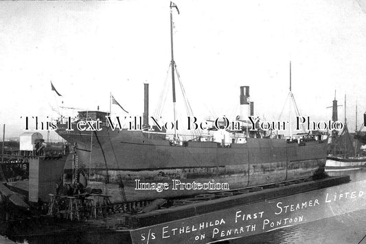 WL 870 - SS Ethelhilda Steamer Ship, Penarth Pontoon, Wales