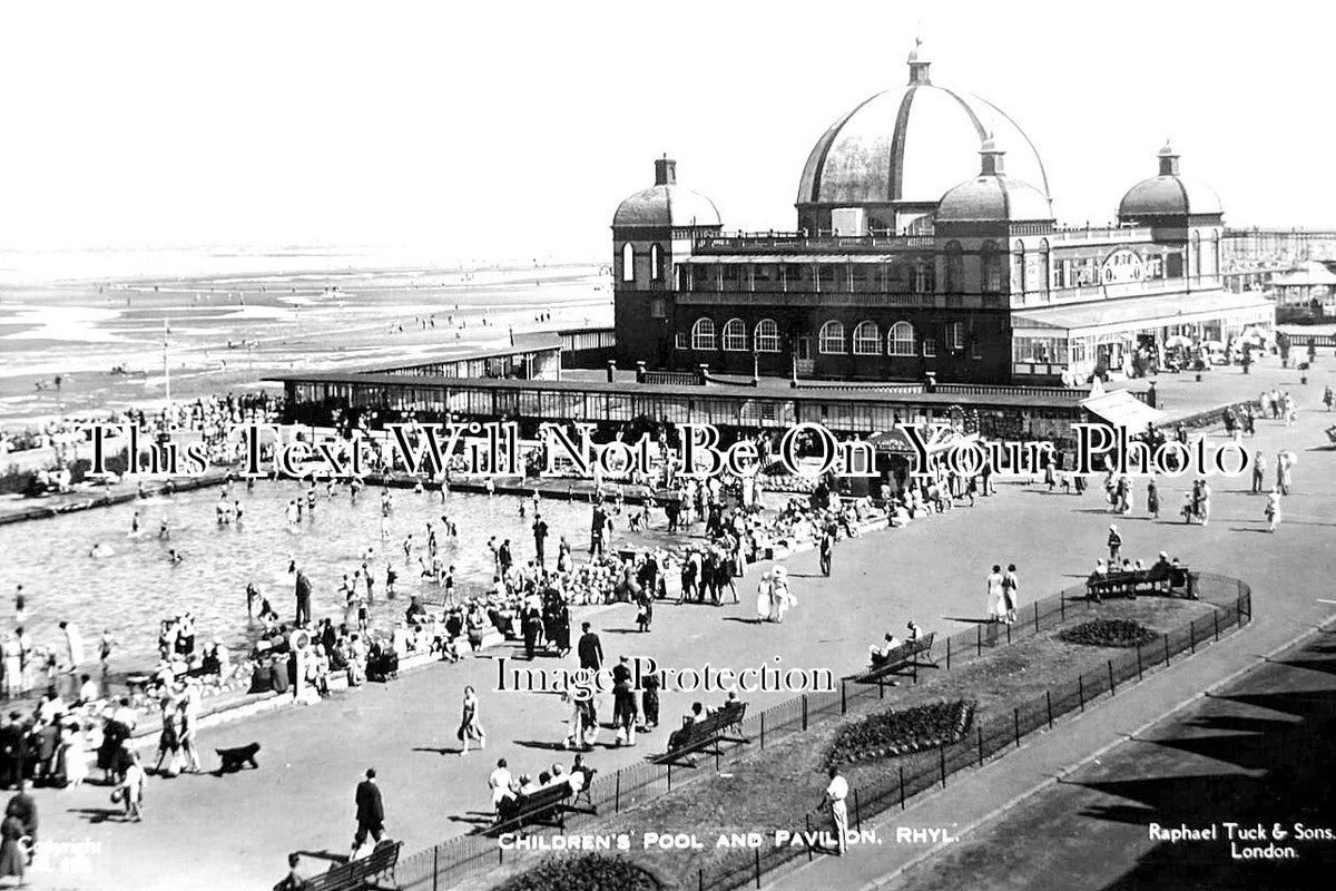 WL 995 - Childrens Pool & Pavilion, Rhyl, Wales c1935