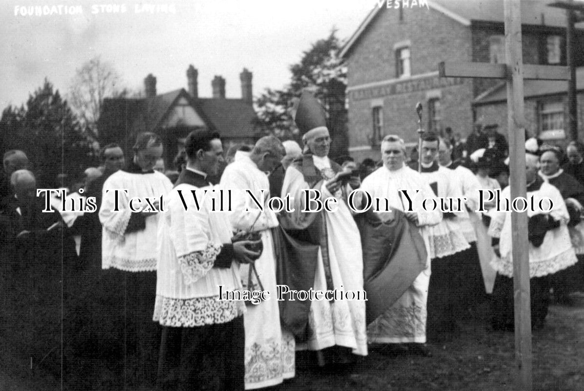 WO 105 - Foundation Stone Laying, Roman Catholic Church, Evesham, Worcestershire