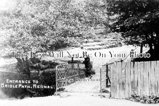 WO 1341 - Entrance To Bridle Path, Rednal, Worcestershire