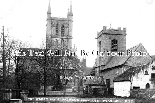 WO 1351 - The Abbey & St Andrews Churches, Pershore, Worcestershire