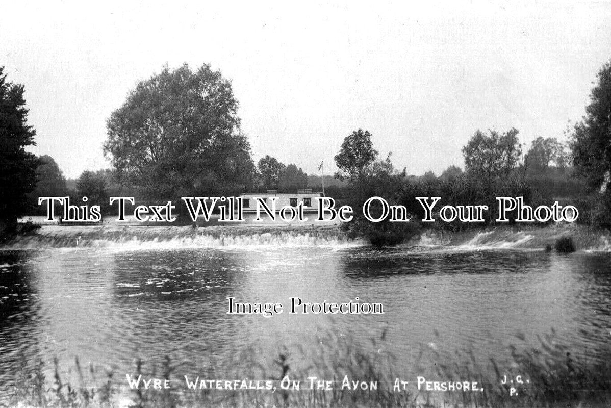 WO 1422 - Wyre Waterfalls, River Avon, Pershore, Worcestershire c1912