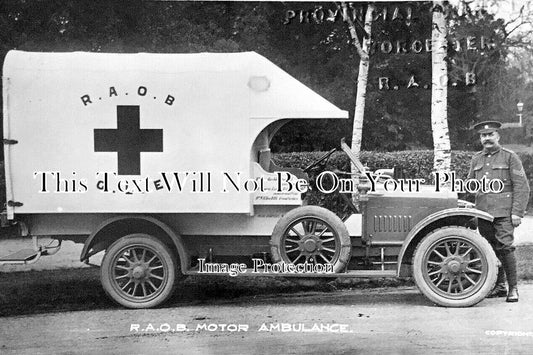 WO 1433 - RAOB Motor Ambulance, Worcester, Worcestershire WW1