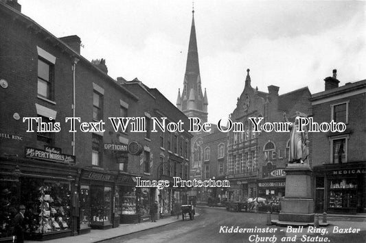 WO 168 - Bull Ring, Baxter Church & Statue, Kidderminster, Worcestershire