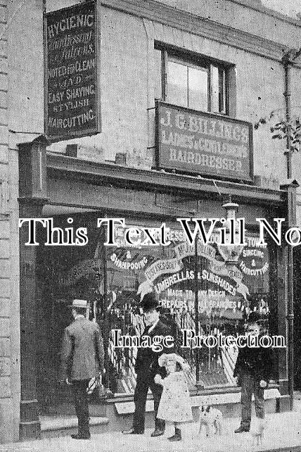 WO 230 - Jeremiah Billings Barbers Hairdressers, Worcester, Worcestershire c1901