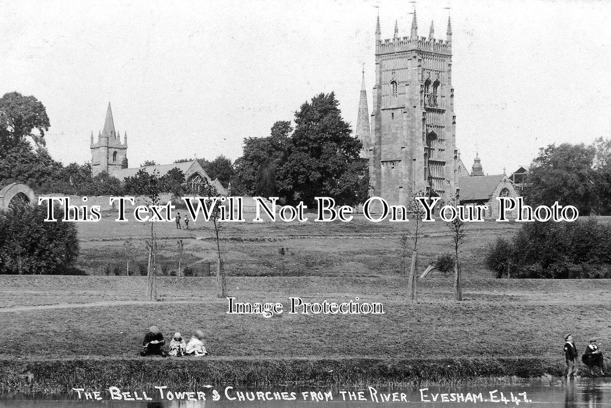 WO 258 - The Bell Tower & Churches, Evesham, Worcestershire c1909