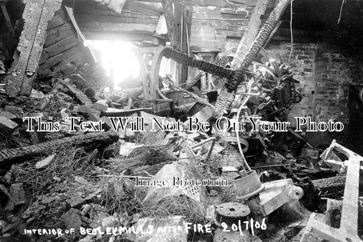 WO 581 - Interior Of Beoley Mills After The Fire, Worcestershire 1906 ...
