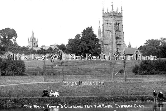 WO 625 - The Bell Tower & Churches, Evesham, Worcestershire