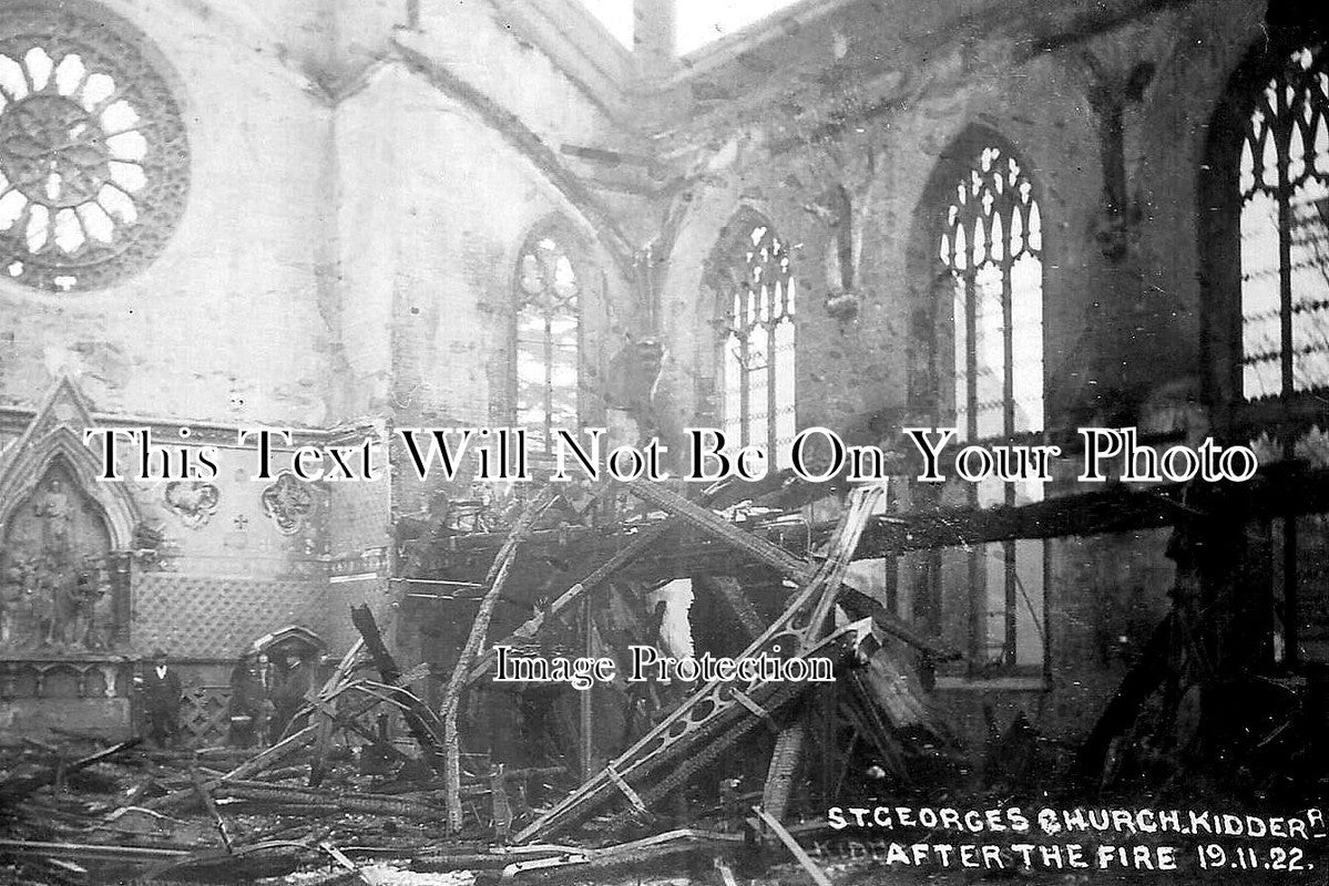 WO 643 - St Georges Church After The Fire, Kidderminster, Worcestershire