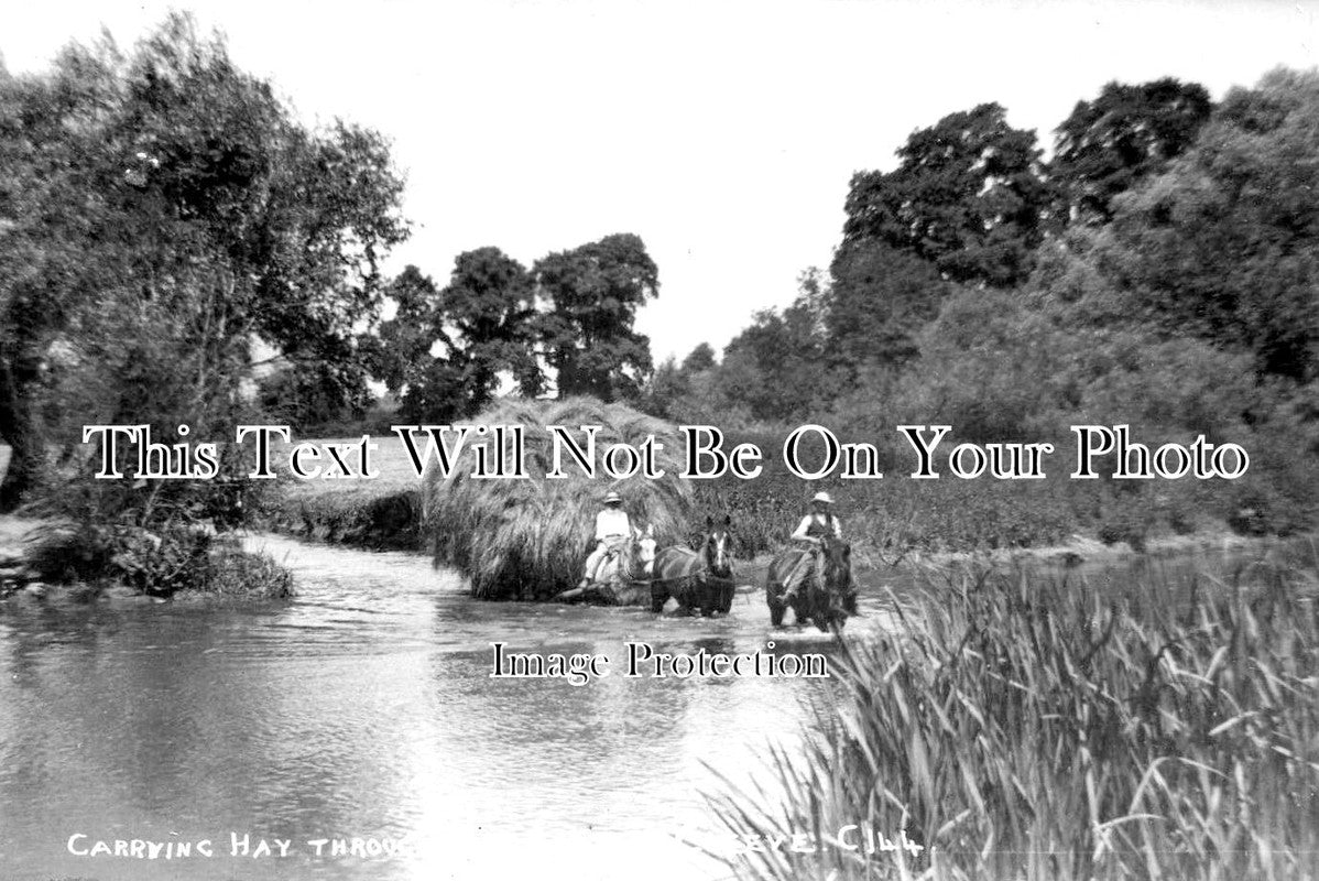 WO 968 - Carrying Hay Through River Avon, Cleeve, Worcestershire