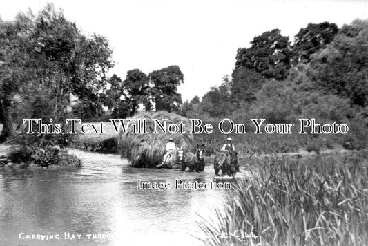 WO 968 - Carrying Hay Through River Avon, Cleeve, Worcestershire