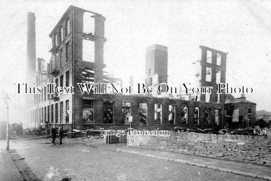 YO 1007 - Owlerings Mill After The Fire, Brighouse, Yorkshire c1921