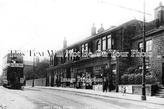 YO 10076 - Tram Car On Lidget Hill, Pudsey, Leeds, Yorkshire c1917