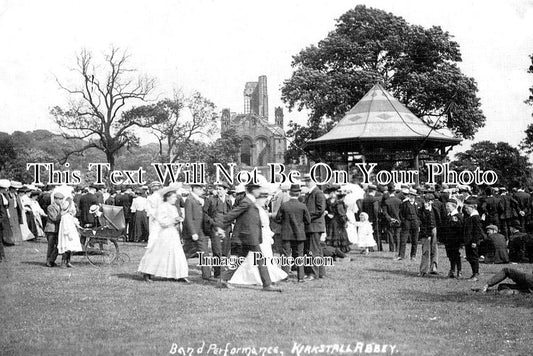 YO 10290 - Band Performance, Kirkstall Abbey, Yorkshire c1906