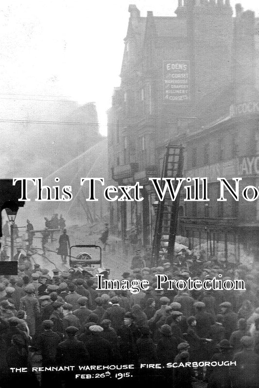 YO 10554 - The Remnant Warehouse Fire, Scarborough, Yorkshire c1915