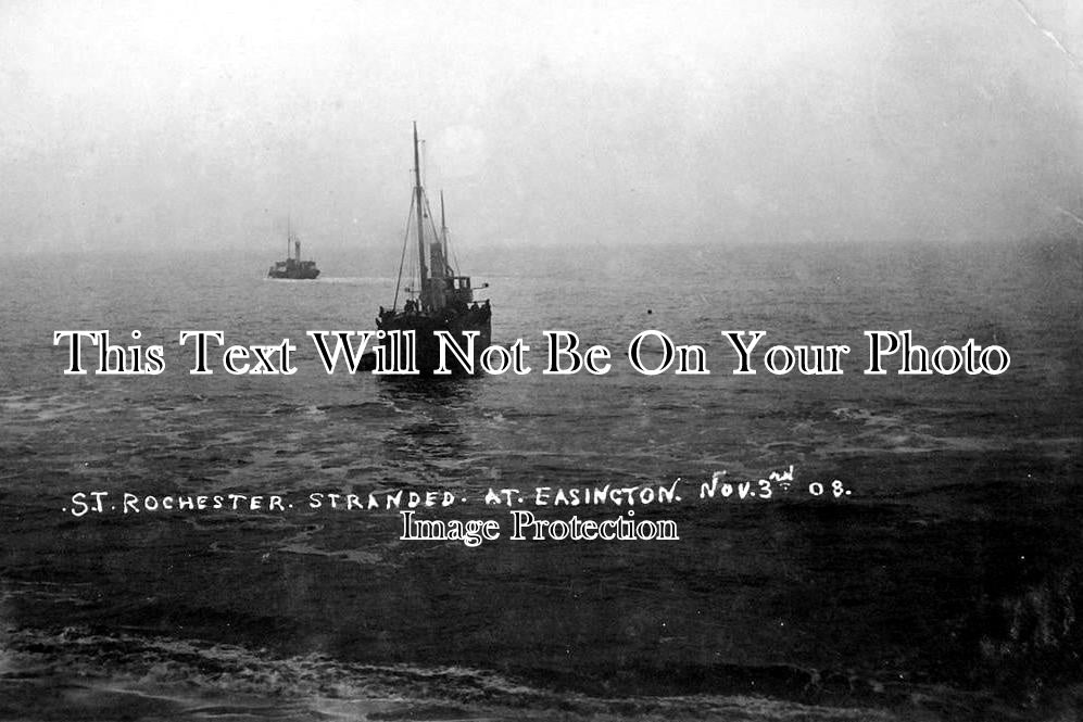 YO 107 - Trawler S.T Rochester Stranded At Easington, Yorkshire 1908