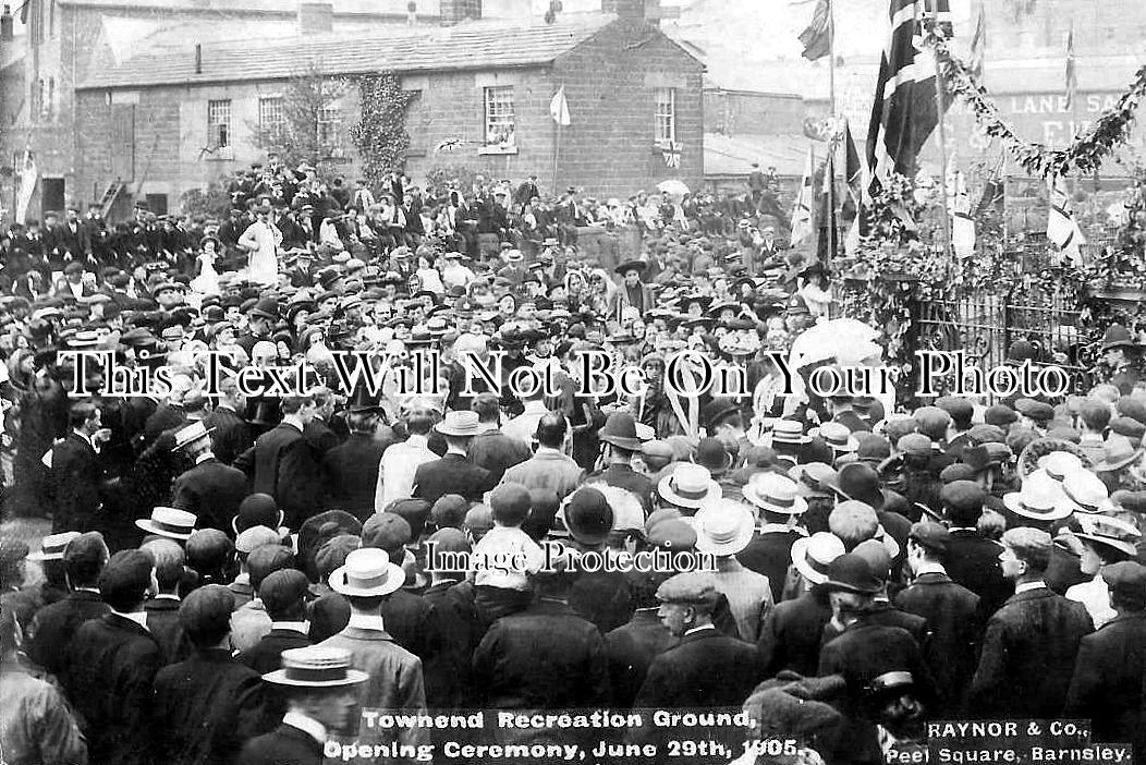 YO 10709 - Townhead Recreation Ground Opening, Barnsley, Yorkshire 1905