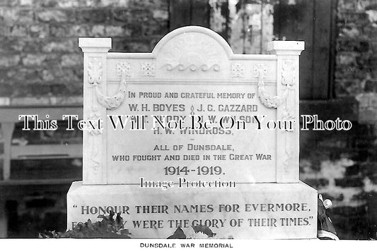 YO 10733 - Dunsdale War Memorial, Yorkshire WW1