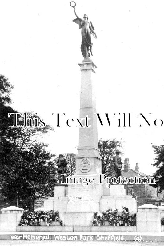 YO 10814 - Weston Park War Memorial, Sheffield, Yorkshire WW1