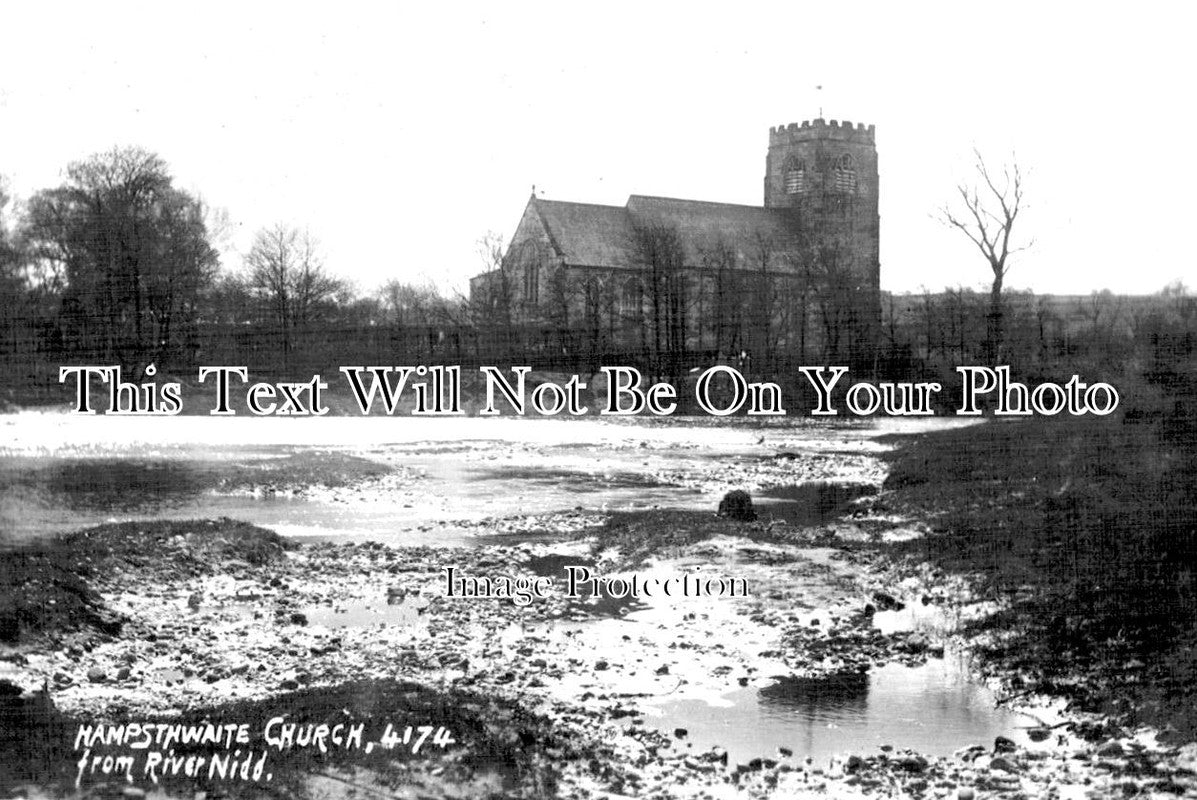 YO 11016 - Hampsthwaite Church From River Nidd, Yorkshire c1915