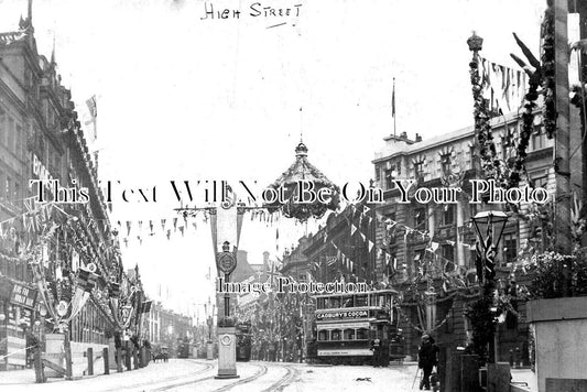 YO 11073 - Edward VII Royal Visit, High Street, Sheffield, Yorkshire 1905