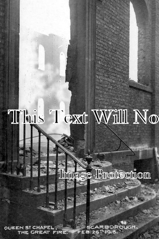 YO 11092 - Queen Street Chapel Fire, Scarborough, Yorkshire 1915