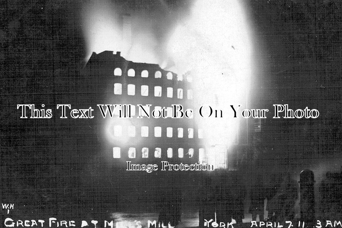 YO 11190 - Great Fire At Mills Mill, York, Yorkshire 1911