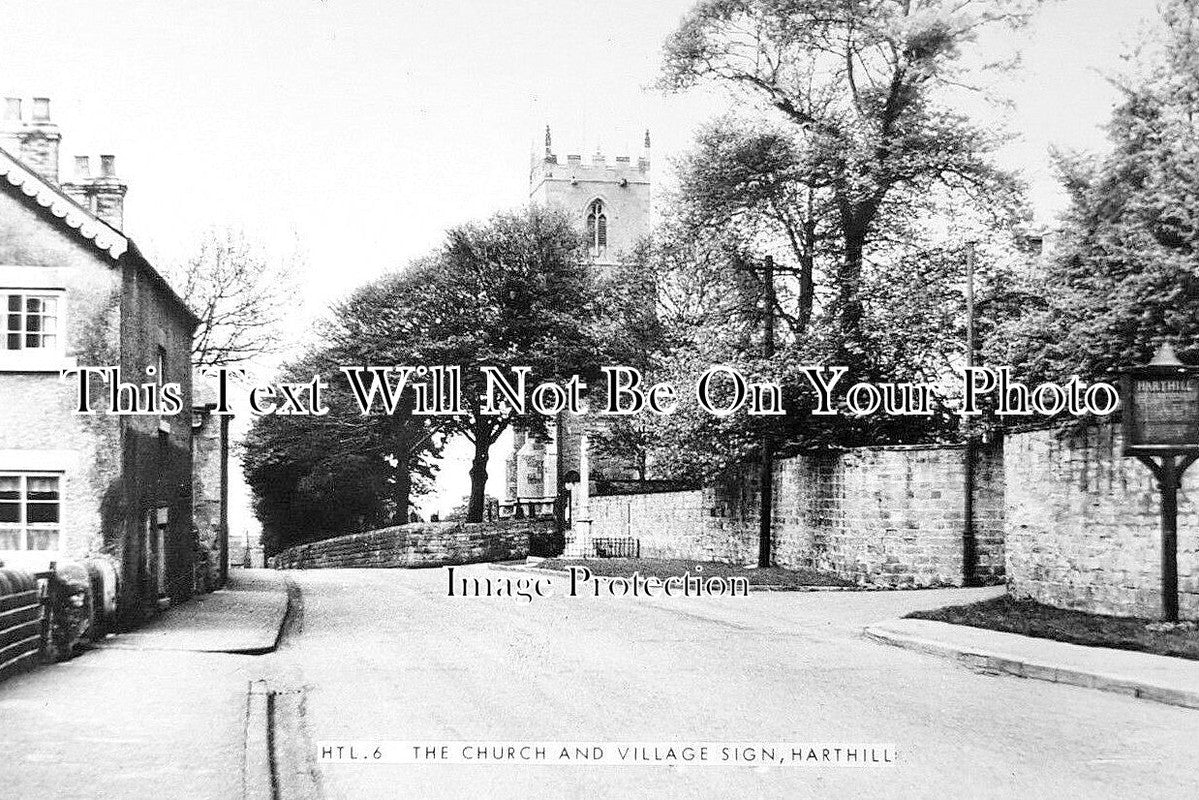 YO 11205 - The Church & Village Sign, Harthill, Yorkshire – JB Archive