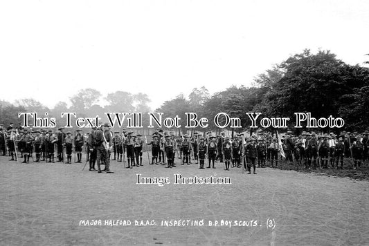 YO 11321 - Major Halford DAAG Inspecting Boy Scouts, York, Yorkshire