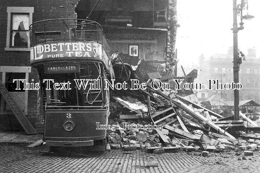 YO 11355 - Tram Car Disaster Crash Accident, Dewsbury, Yorkshire c1915