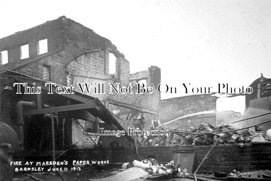 YO 11456 - Fire At Marsdens Paper Works, Barnsley, Yorkshire 1913