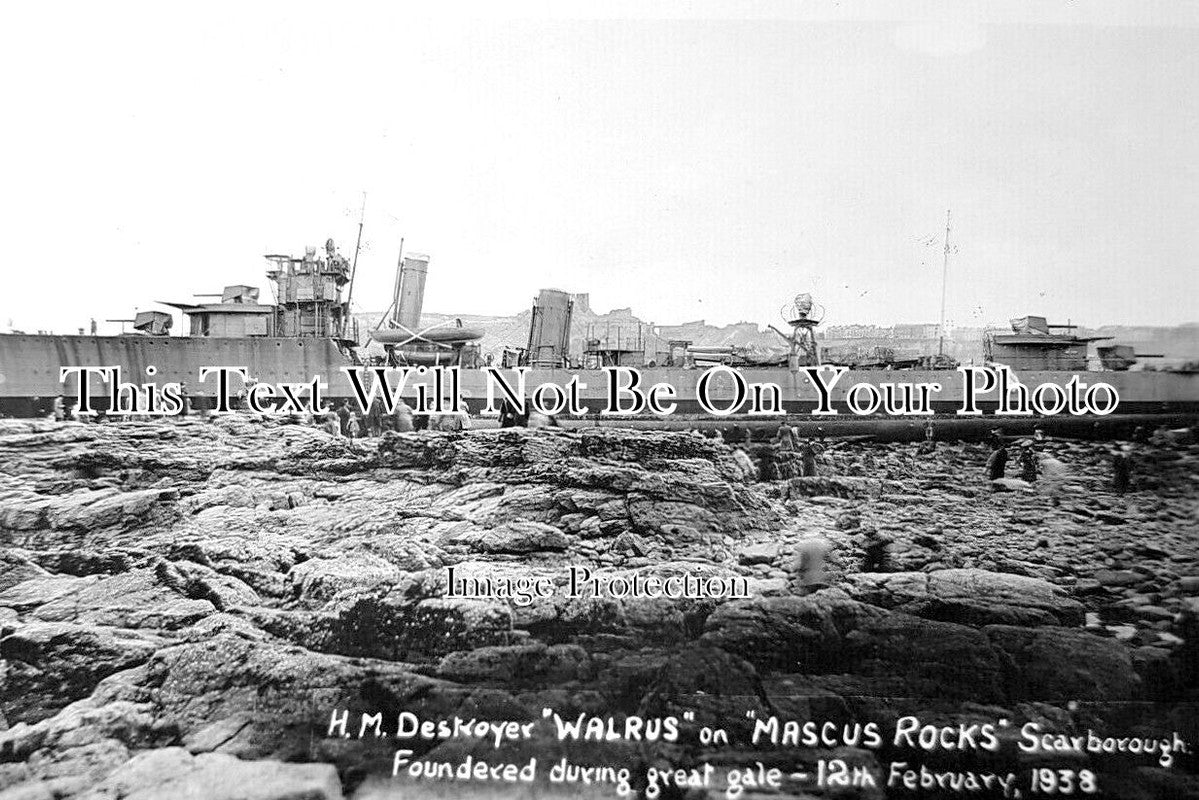 YO 11556 - HMS Walrus On Mascus Rocks, Scarborough, Yorkshire 1938