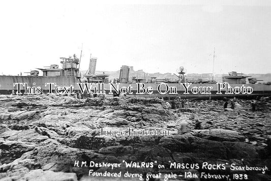 YO 11556 - HMS Walrus On Mascus Rocks, Scarborough, Yorkshire 1938