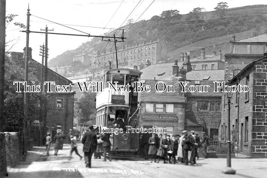 YO 11599 - Tram Car Terminus, Hebden Bridge, Yorkshire c1916