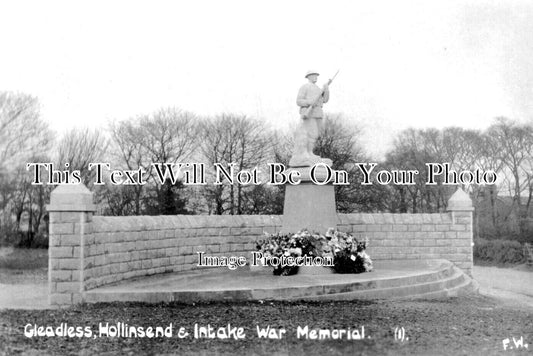 YO 11732 - Gleadless, Hollinsend & Intake War Memorial, Yorkshire WW1