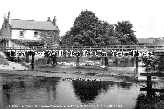 YO 11859 - Ripon Stepping Stones & Footbridge, Yorkshire