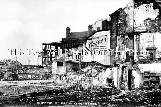 YO 11898 - Sheffield From King Street, Yorkshire WW2 Damage