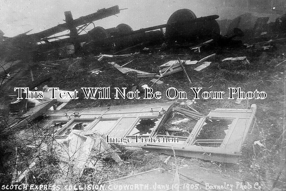 YO 11940 - Scotch Express Railway Train Accident Collision, Cudworth 1905