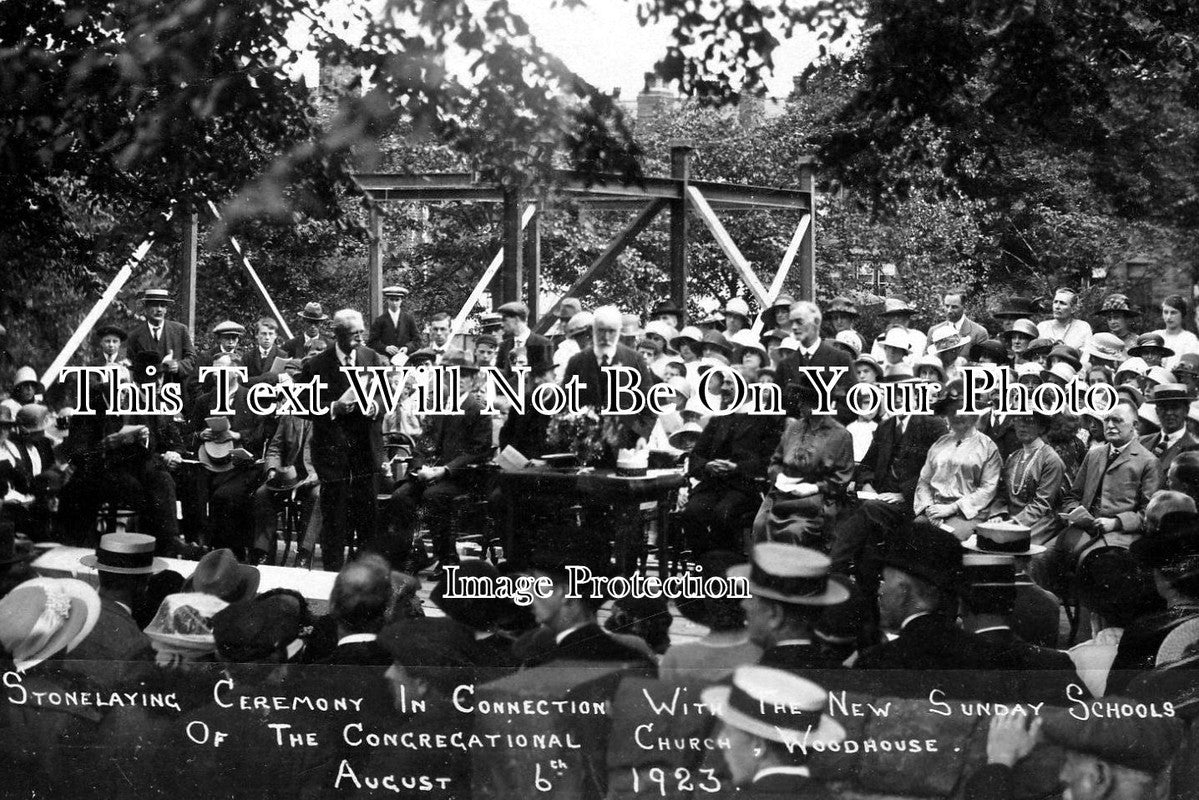 YO 1198 - Stone Laying At New Sunday School, Woodhouse, Sheffield, Yorkshire c1923